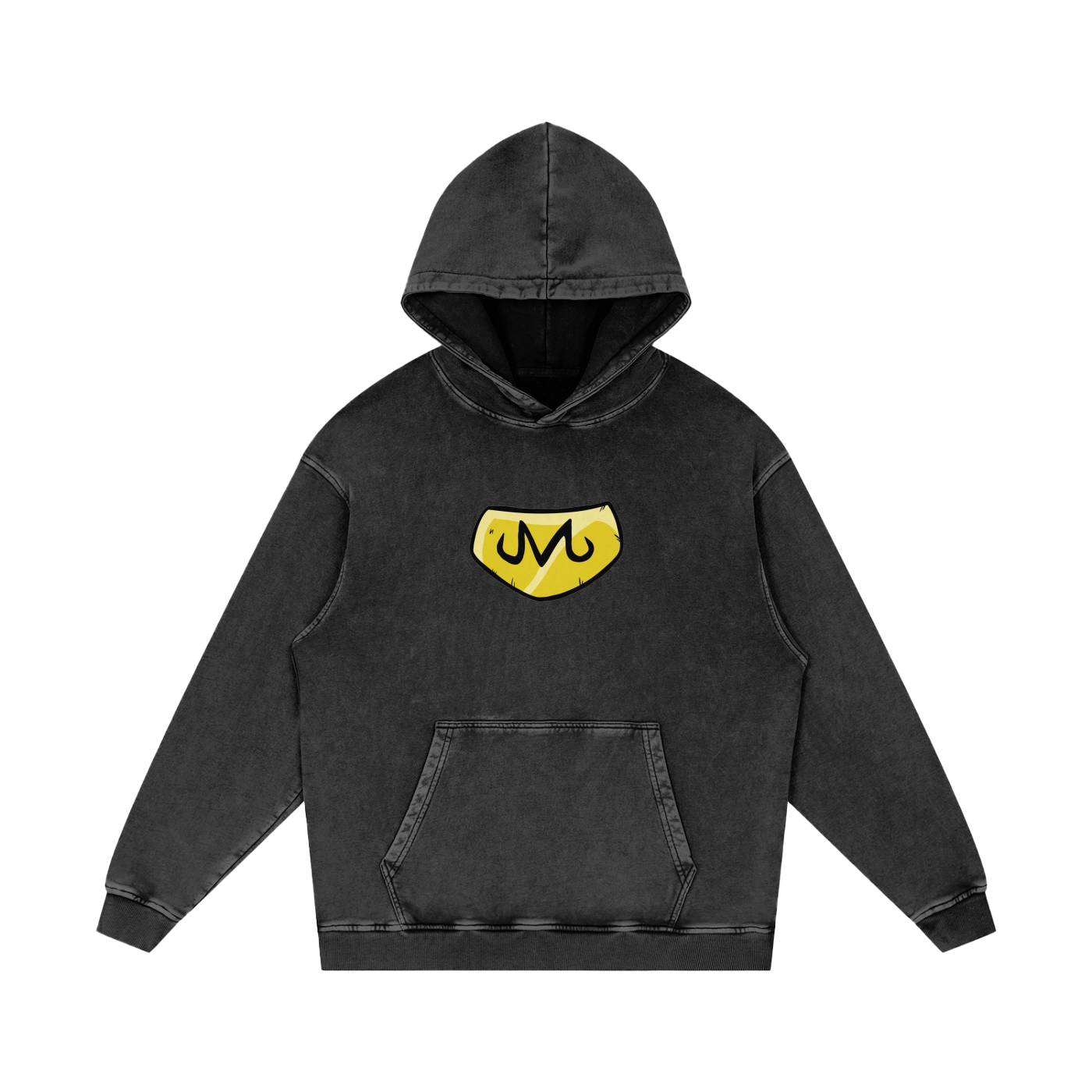 Snow Washed Loose Cotton Hoodie MAJIN BUU/ NO DAYS OFF